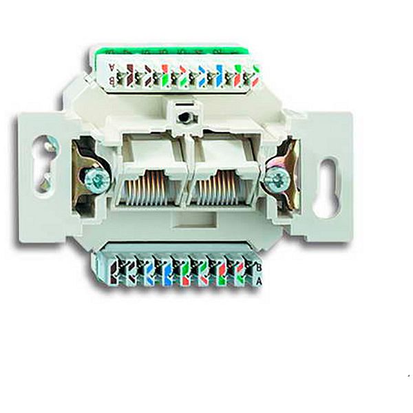 Розетка компьютерная 2xRJ45 Jung коллекции JUNG, скрытый монтаж, светло-серый, EPUAE8-8UPOK6US