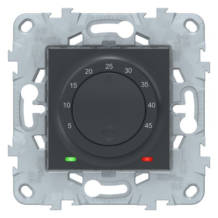 Термостат для теплого пола Schneider Electric UNICA NEW, с датчиком, антрацит, NU550354