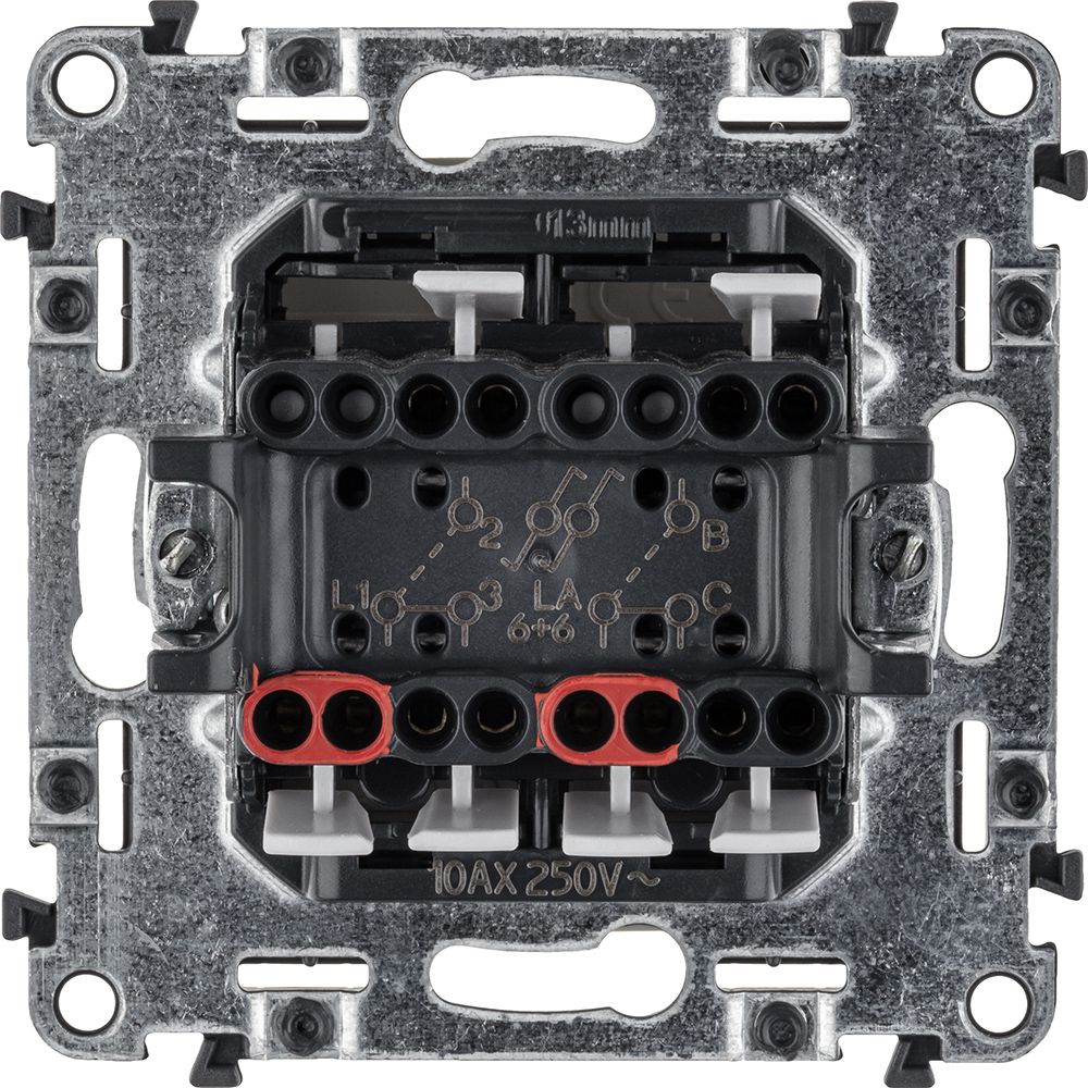 Механизм переключателя 2-кл. СП Valena Life 10А IP20 250В с лиц. панелью безвинт. зажимы сл. кость Leg 752508